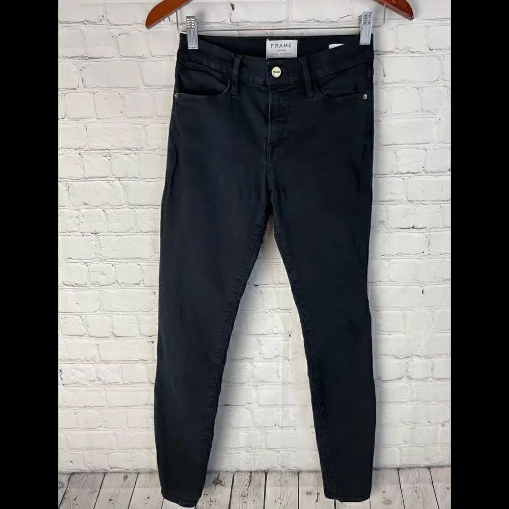 FRAME DENIM Le High Skinny Size 25 Black